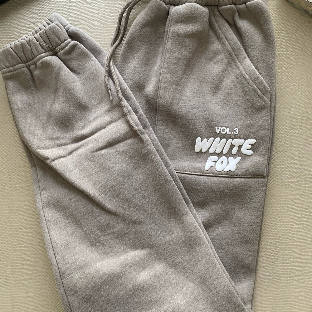 White Fox Tan Joggers